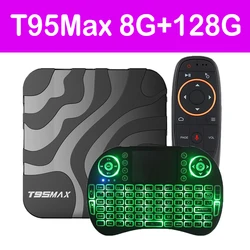 Smart TV Box T95 Max Android 14 H618 Dual Wifi 2.4G&5G 3D Google Voice Wifi6 6K Video Ram 4GB 8GB Rom 64GB 128GB Media Player