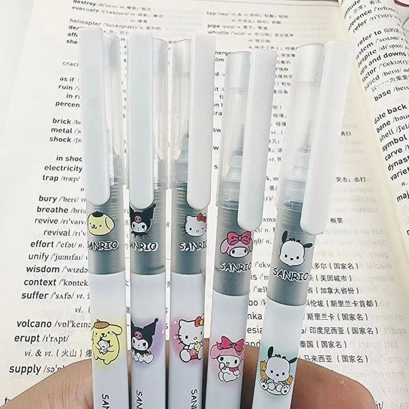 Sanrio animation pen cute kuromi quick-drying ballpoint pen students learn to write smooth black pen cartoon office supplies