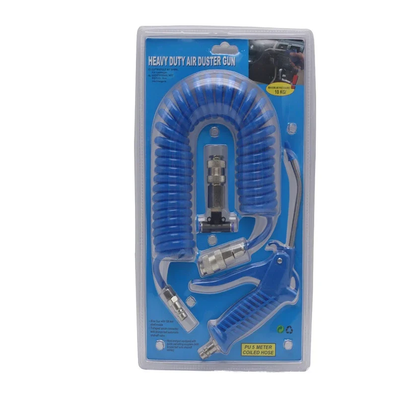 Imagem -03 - Kit de Pistola de Sopro de Poeira de ar Resistente de 4x6 mm Removedor de Pistola de Espanador de ar de Mangueira de Tpu Enrolado Pneumático de 50cm de Comprimento para Compressor de ar