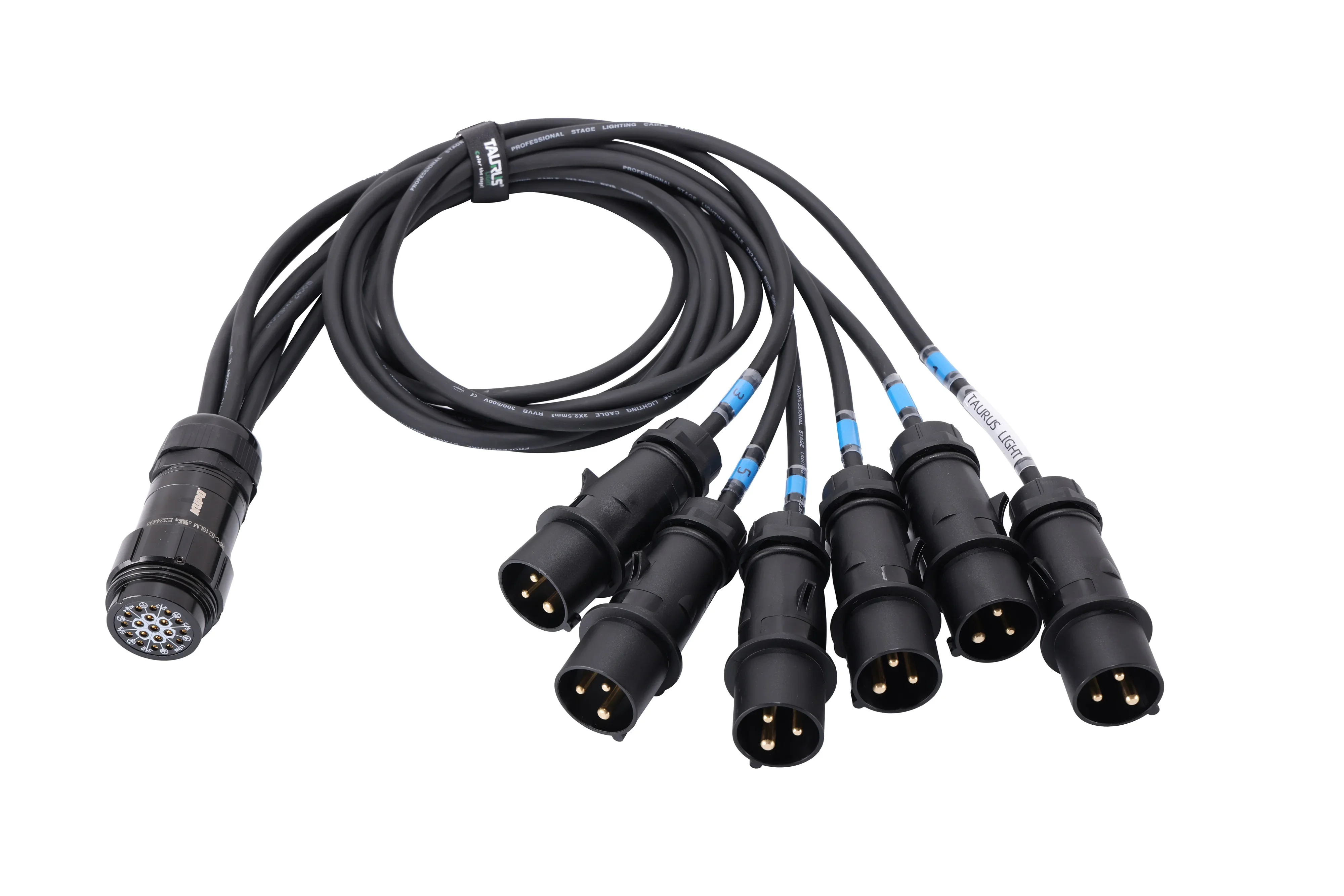 Câble d'alimentation Premium 2026 3x1.5 ou 3x2.5mm, prise mâle Socapex 19 broches vers Powercon CEE 16A pour équipement de scène