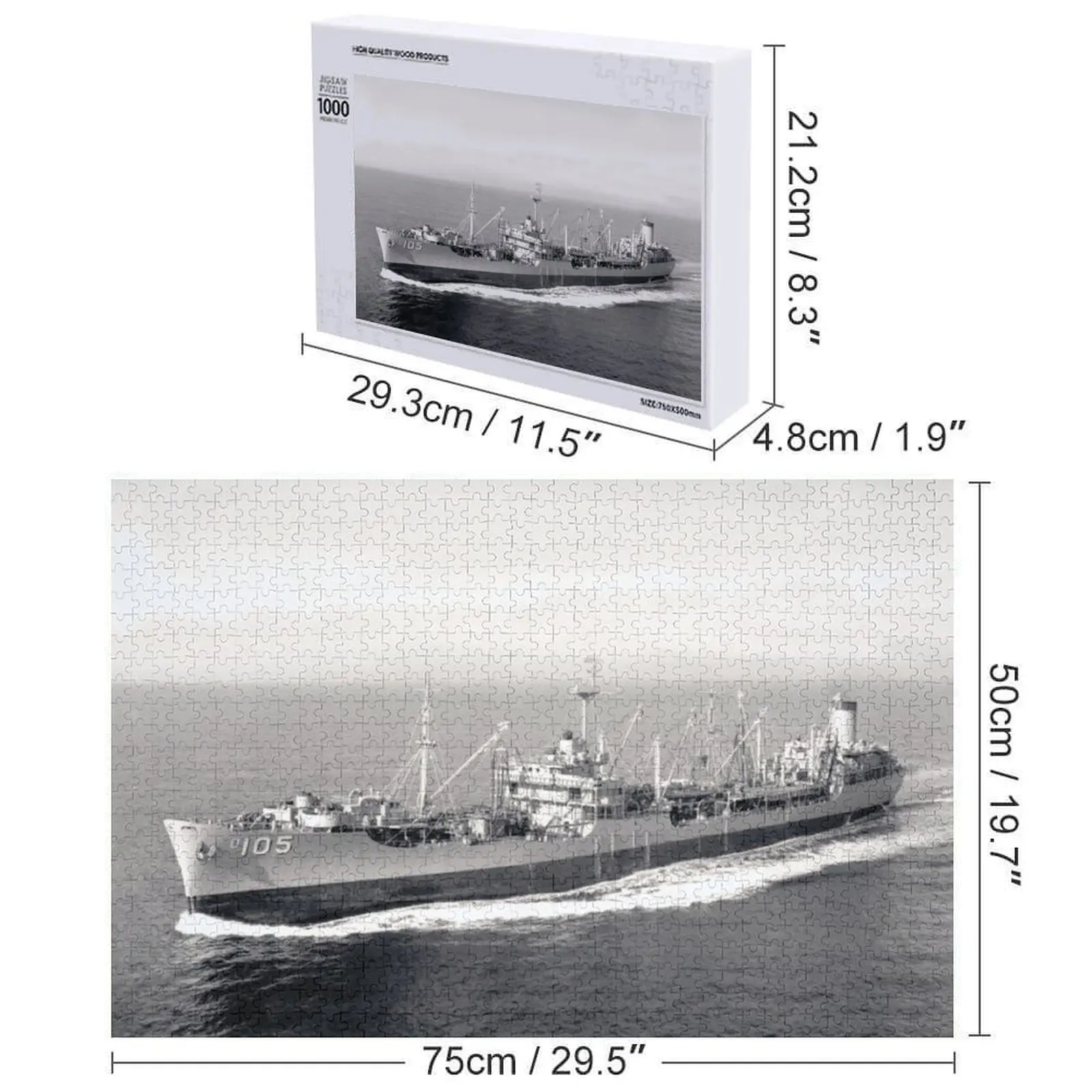USS MISPILLION (AO-105) SHIP'S STORE 직소 퍼즐 맞춤형 나무 선물 맞춤형 선물 퍼즐