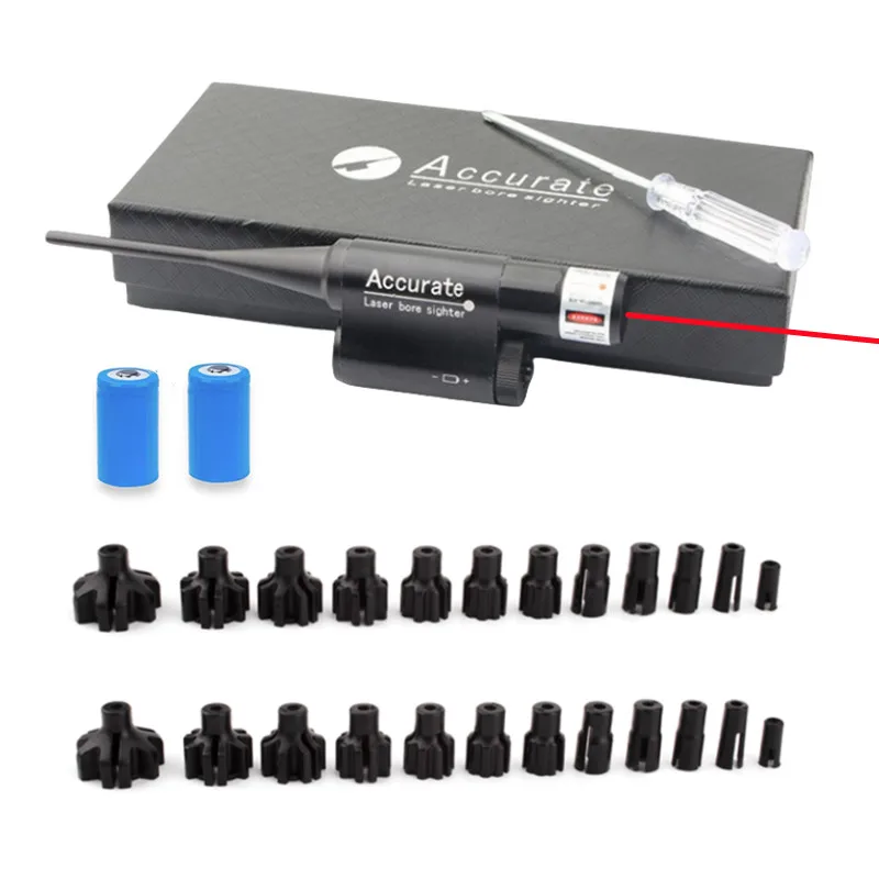 Universal Laser Boresighter kit 12 Adapters .177 .22 Caliber to.78 12GA Laser Collimator Bore Sight