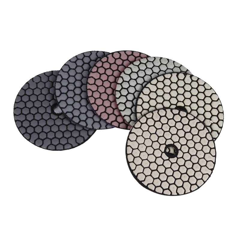 6 Pcs 100 Mm Dry Polishing Pad 4 Inch Sharp Type Diamond Polishing Pads For Granite Marble Sanding Disc For Stone