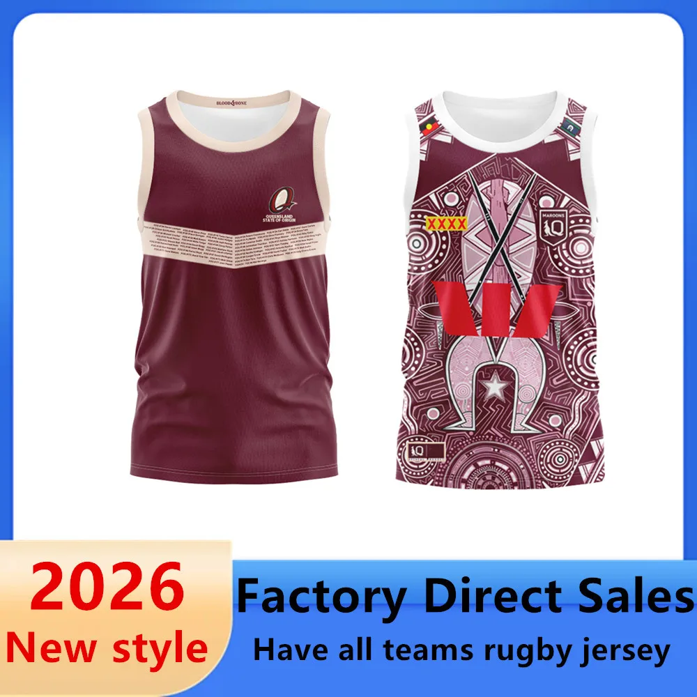 2026 2027 QUEENSLAND STATE OF ORIGIN Indigenous rugby vest jacket Hoodie kids t-shirt QLD Woman man children rugby jersey