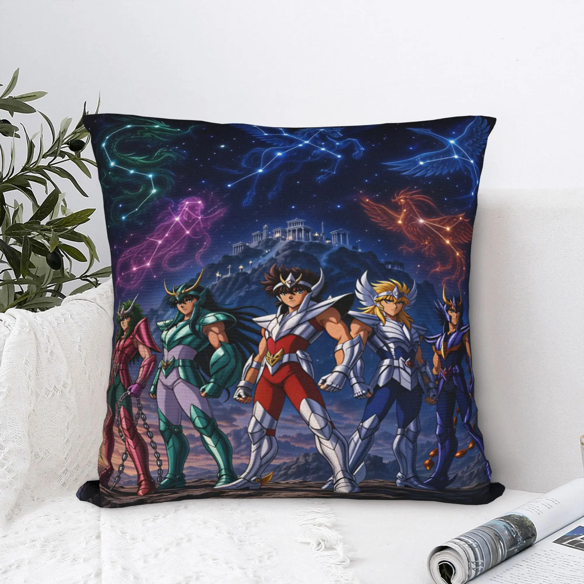 Pillow Case Saint Seiya Knights Z-Zodiac  Comfy  Pillow Cover For Living Room Chair Vintage Pillowcases