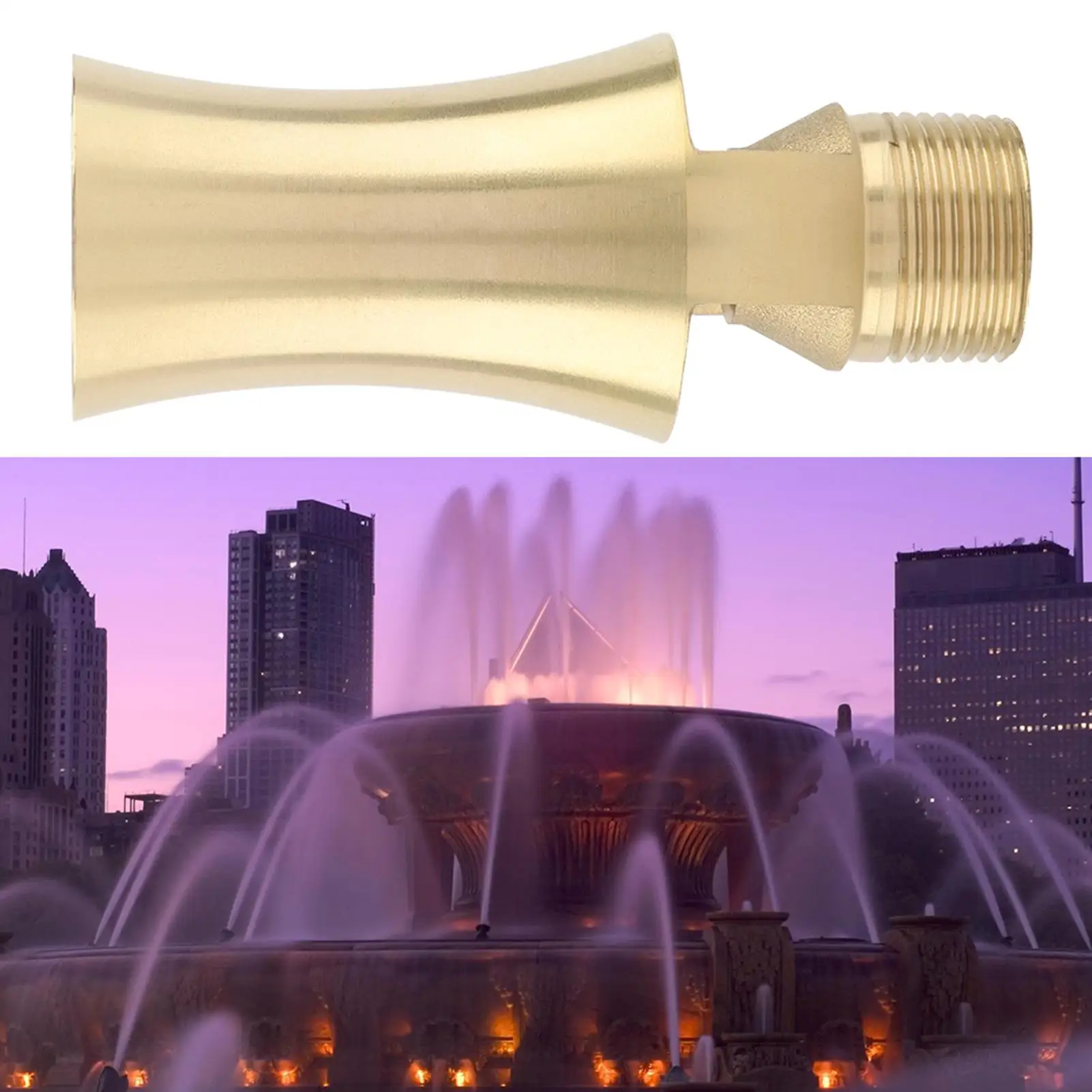 Brass Ice Tower Cascade Fountain Nozzle Spray Water Feature for Pond 1/2inch 3/4inch