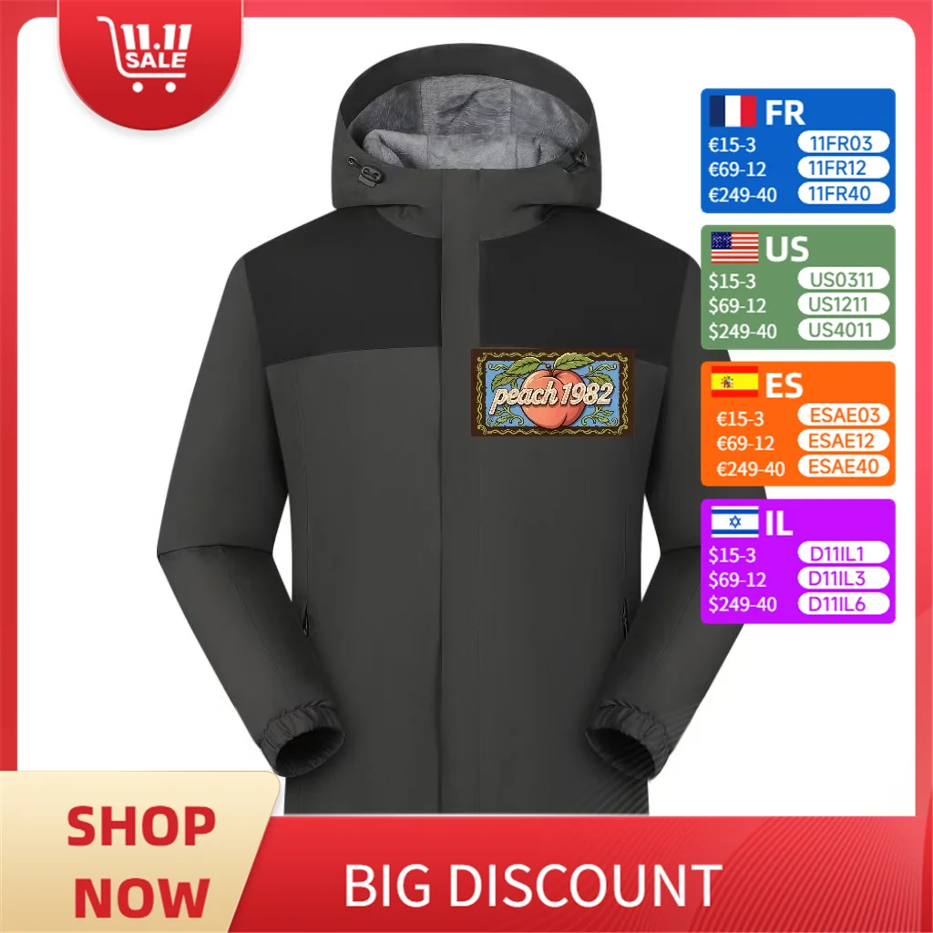 

Персонализированная куртка персикового цвета, зимняя флисовая мужская куртка на заказ, ветрозащитное и теплое пальто, подходит для мужчин и женщин