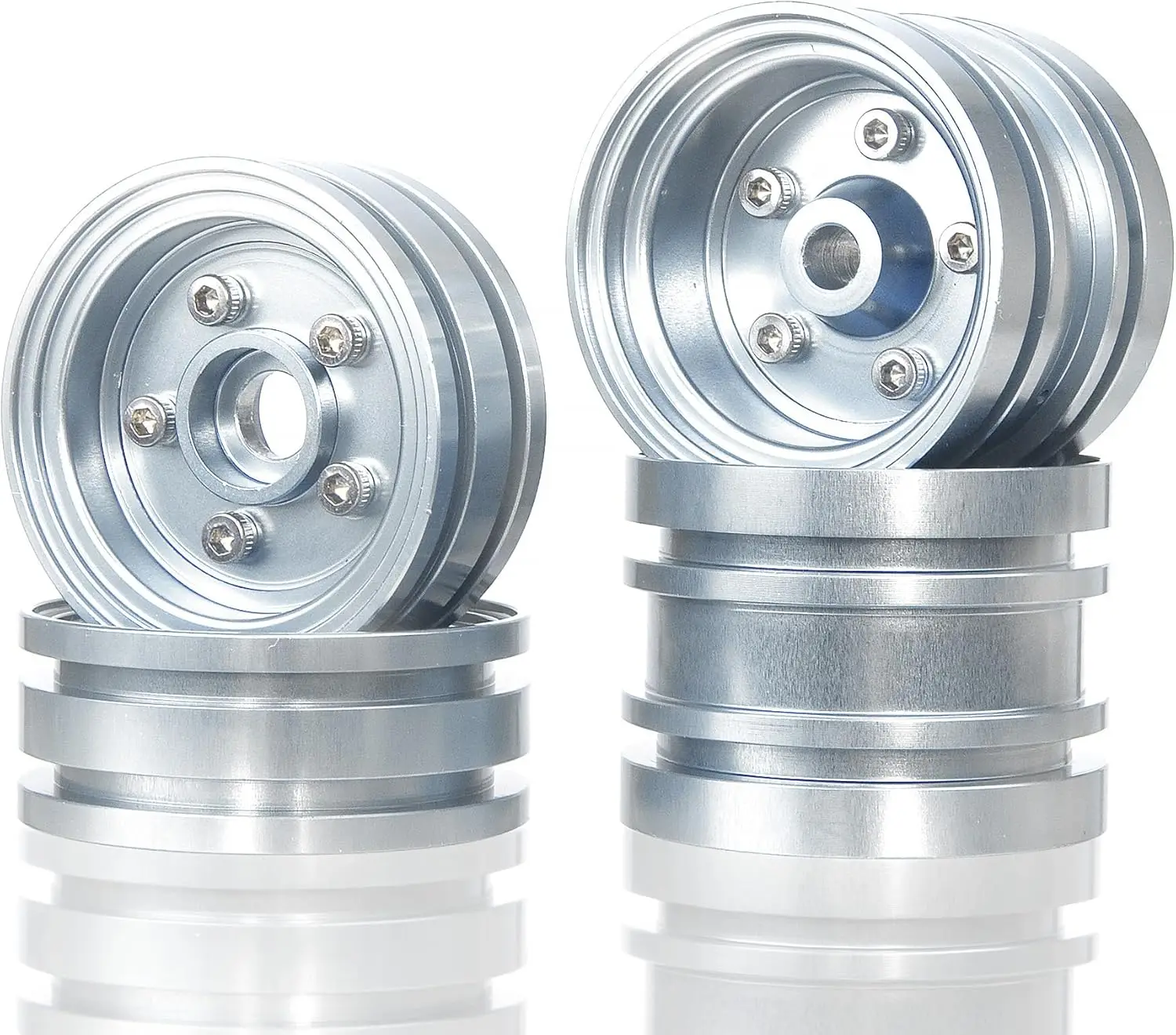 Aluminum Wheel & Hub Set for Tamiya Grasshopper, Hornet, Frog, Buggy Champ, Fast Attack, Fighting Buggy - RC Upgrade