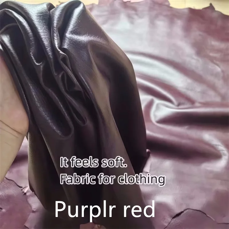 0.7/0.8mm Yellow. Purple Sheepskin. First Layer Leather. Real Leather Fabric. Handmade DIY For Clothes. A Throw Pillow. Whole