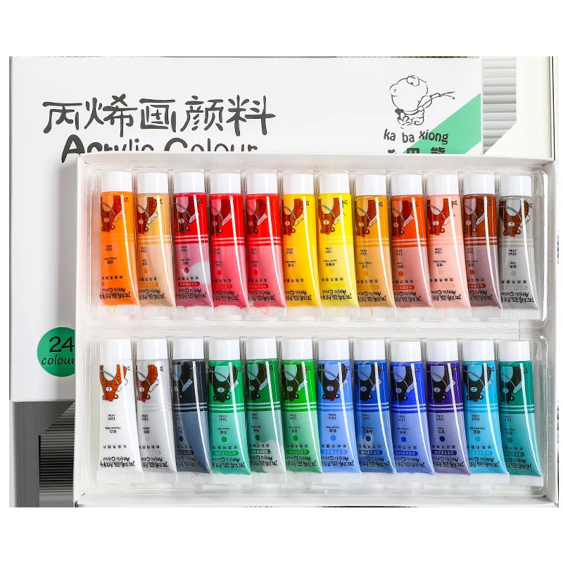 Acrylic Paint Set 12/18/24/36 Color Beginner Profession Diy Pebble Hand-painted Painted Wall Painting Boxed for Art Supplies