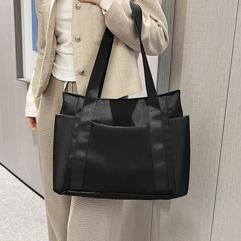 

Женская сумка большой вместимости, легкая, с безопасной застежкой-молнией, идеально подходит для работы, путешествий, пляжа и тренажерного зала.