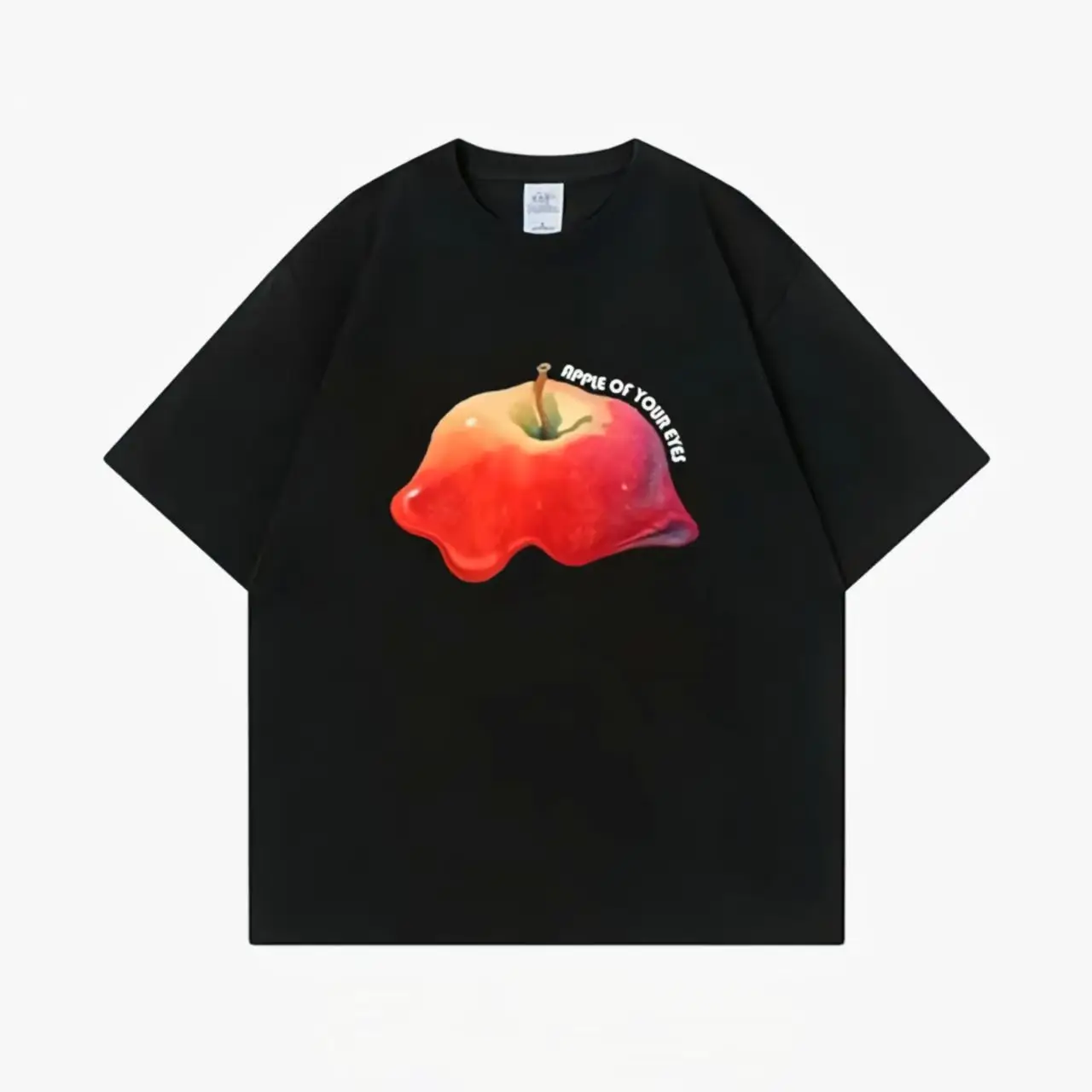 Fun Apple 2025 Américain Doux Et Cool Nouveau Camiseta Imprimé En Coton Pour Hommes Et Femmes Rétro Garçons Manches Courtes