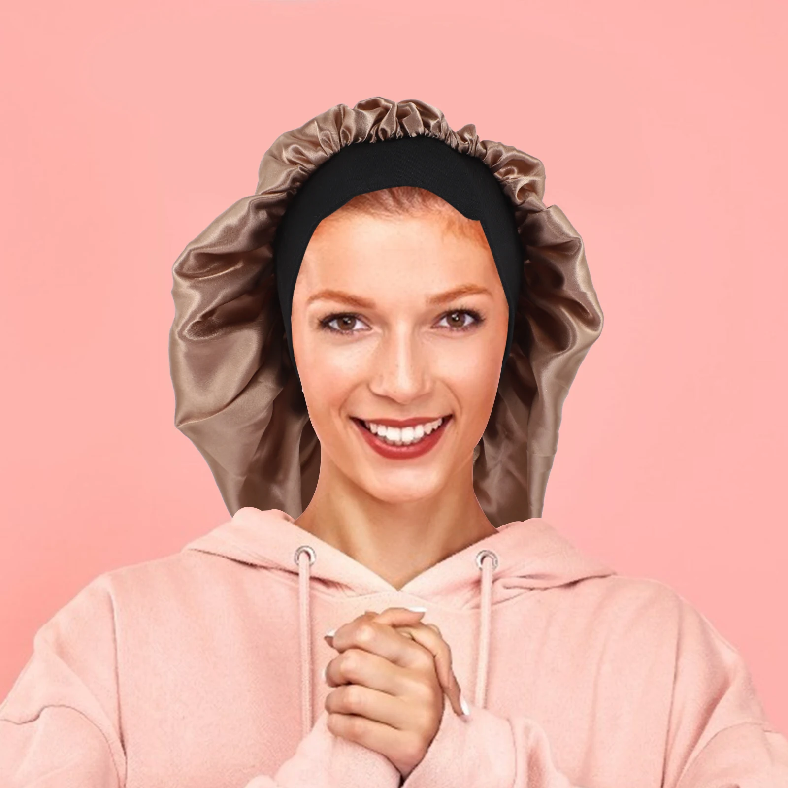 

Satin Reusable Anti Hair Loss Knot Prevention Wrap Pure Cap Long Hair Protector Elastic Design