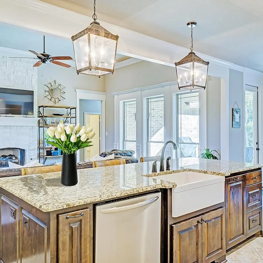 Tulipanes artificiales 28 tallos crema PU flores de imitación para decoración del hogar de la boda 13,5 pulgadas