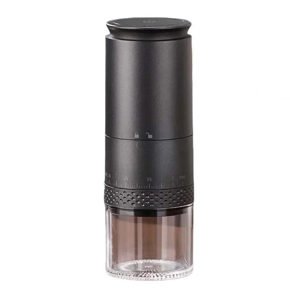 

Hand cranked electric coffee grinder for coffee beans spices and herbs compact size efficient motor black ABS material