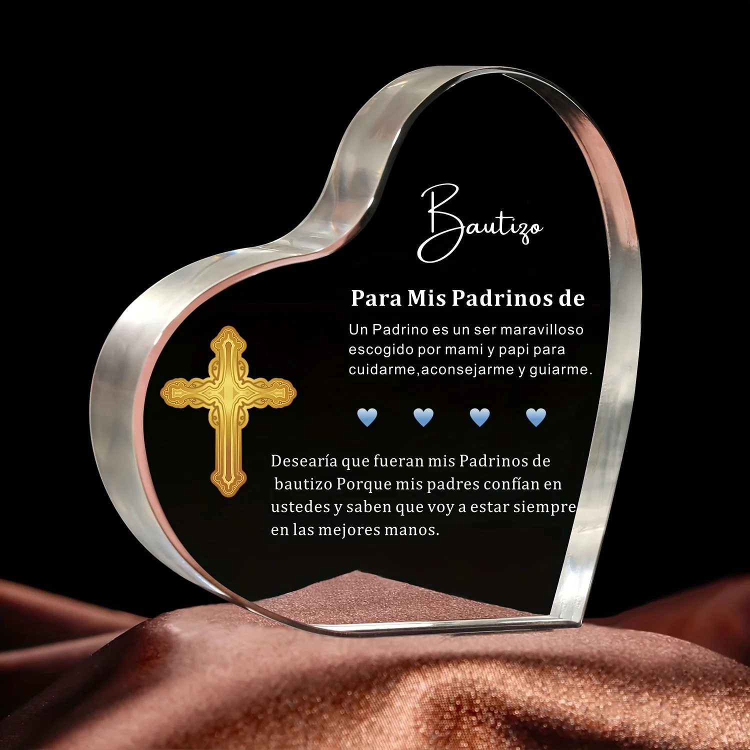 1pc Spanish Present For Godparents Of Christening, Present for In Spanish, Godparents Proposal, Baptism Acrylic Office Desk
