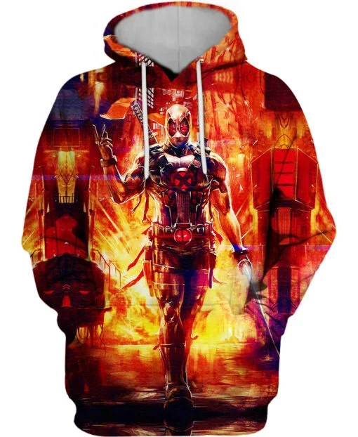 Deadpool Men's Hoodie MINISO Boys Hoodie 3D Printing Venom Pullover Fashion New Men's Hoodie Marvel Oversized Men's Clothing