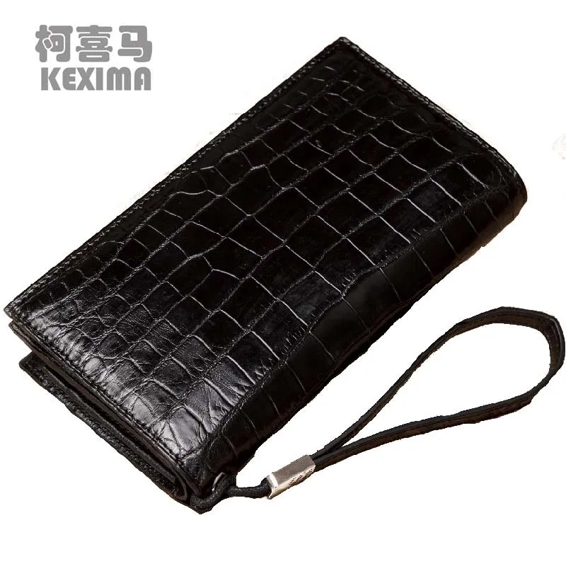 

lukani crocodile skin malelong wallet Zipper wallet business male crocodile wallet men clutch bag male wallet tide