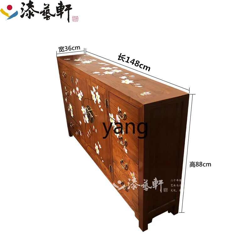 CX Modern New Chinese Style Solid Wood Painted Dining Side Hallway Shoe Cabinet Living Room Multi-Functional