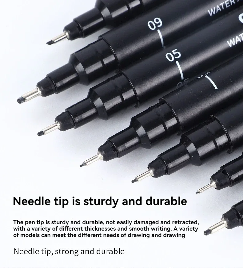 3/15 Spitzen schwarze Pigment-Mikrostift-Fineliner-Tintenstifte, Zeichnungskünstler-Illustrationsstifte Multiliner zum Skizzieren, Anime-Manga-Design – Detail 4