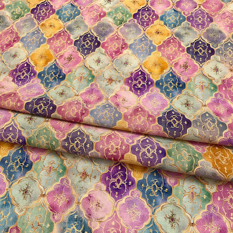 

Flower Digital Printed Cotton Fabric Chinese Style Cheongsam Dress Clothing Sewing Cloth