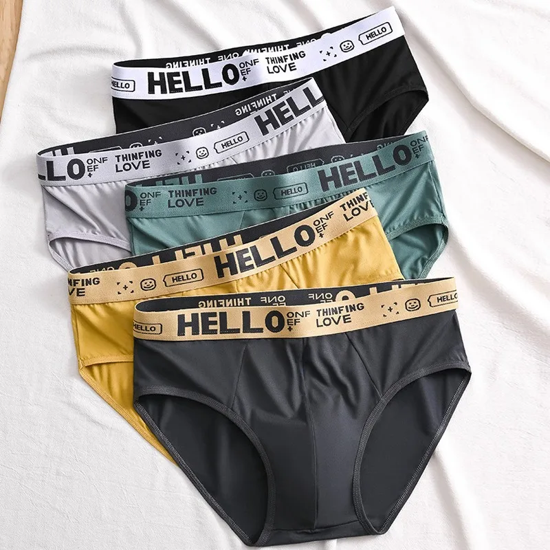 5 uds. Calzoncillos para hombre, calzoncillos personalizados con letras para adolescentes, pantalones cortos cómodos y transpirables