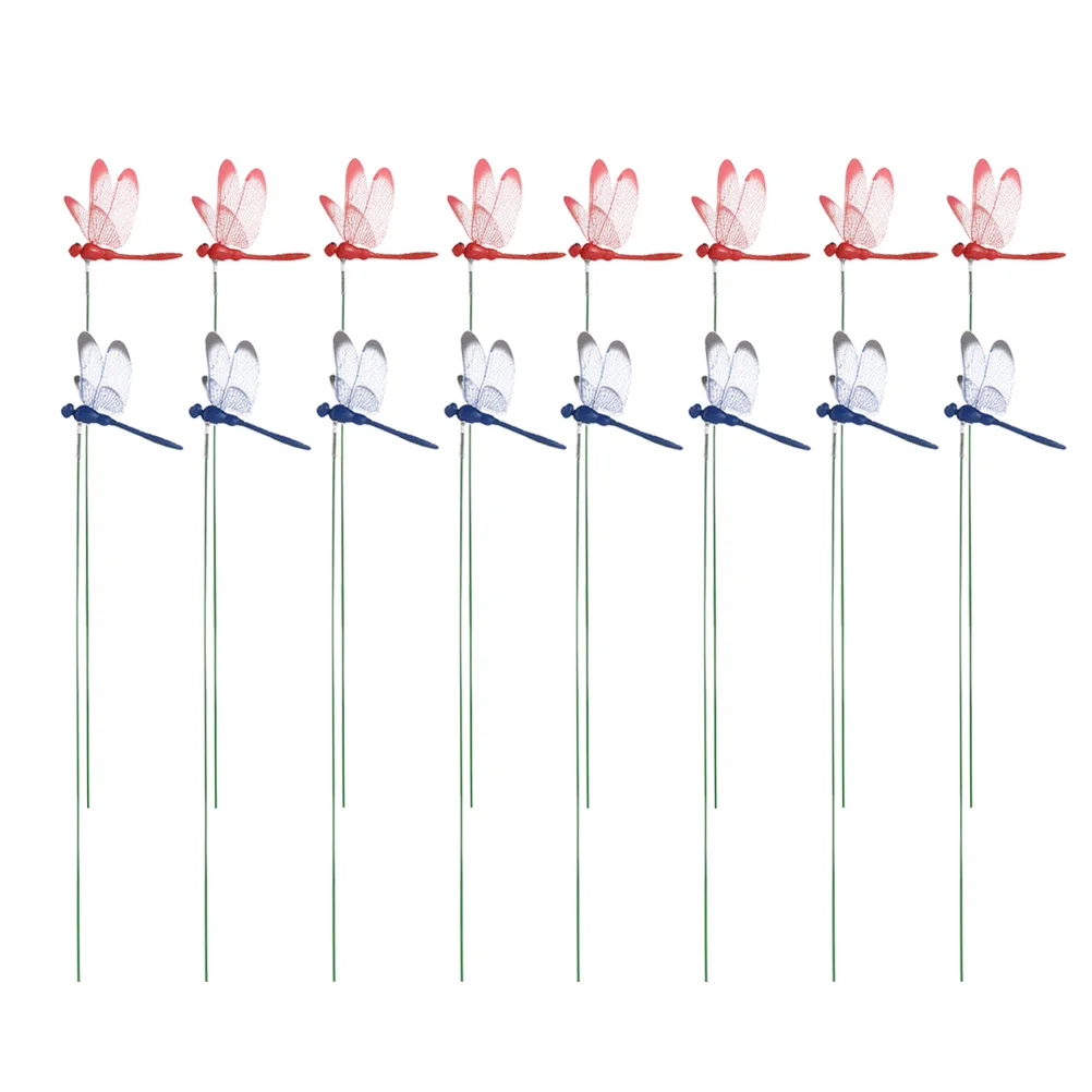 

24Pcs Simulation Dragonfly Stakes Garden Yard Decoration PVC Material Easy Install Lifelike Appearance Versatile Use Outdoor