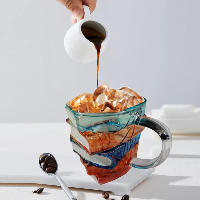 HOIDOKLY 3D Bemalte Bücher-Kaffeetasse – Lustige Neuheit Im Buch-Stapel-Design, Kreative Tasse Für Leser, Bibliothekare & Schriftsteller, Literarisches Geschenk