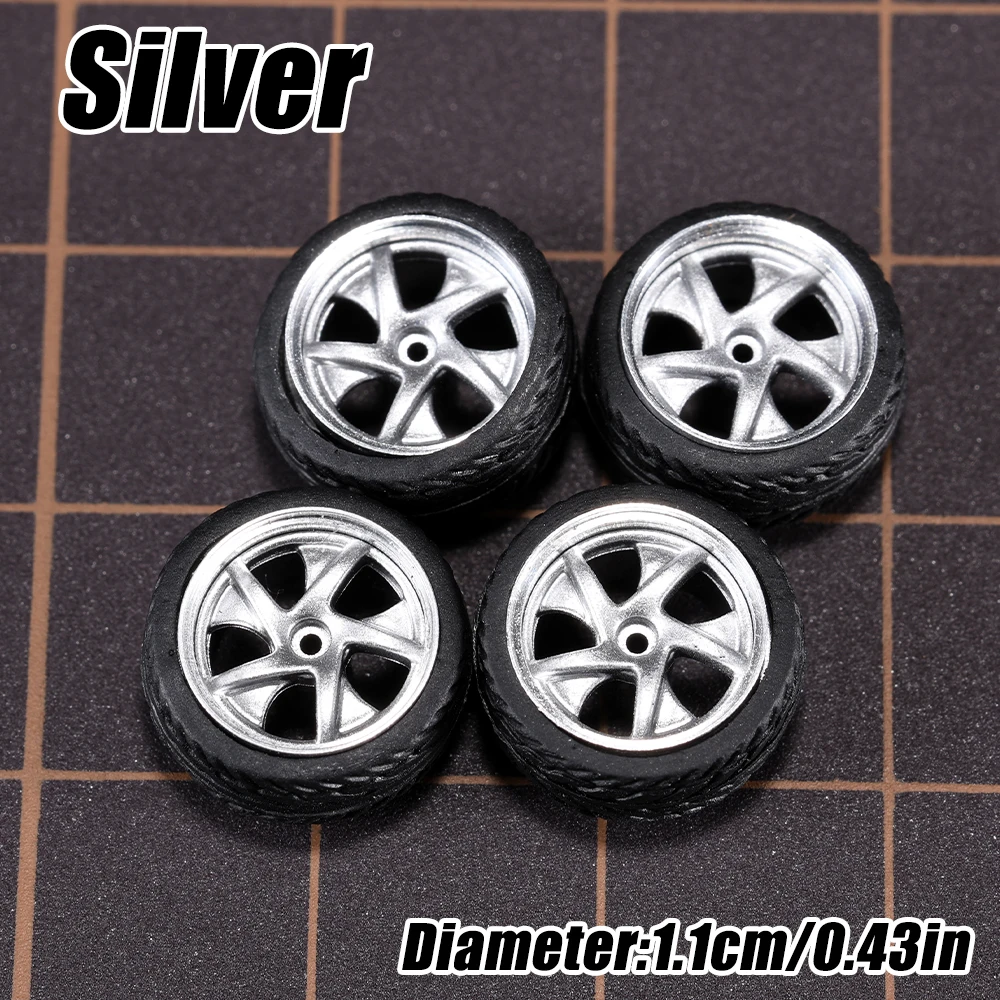 1/64 Modellauto-Räder 4er-Set - 11mm Durchmesser ABS-Gummireifen mit Bremsscheibe - Upgrade-Teile für Tomica Diecast-Fahrzeuge – Detail 29
