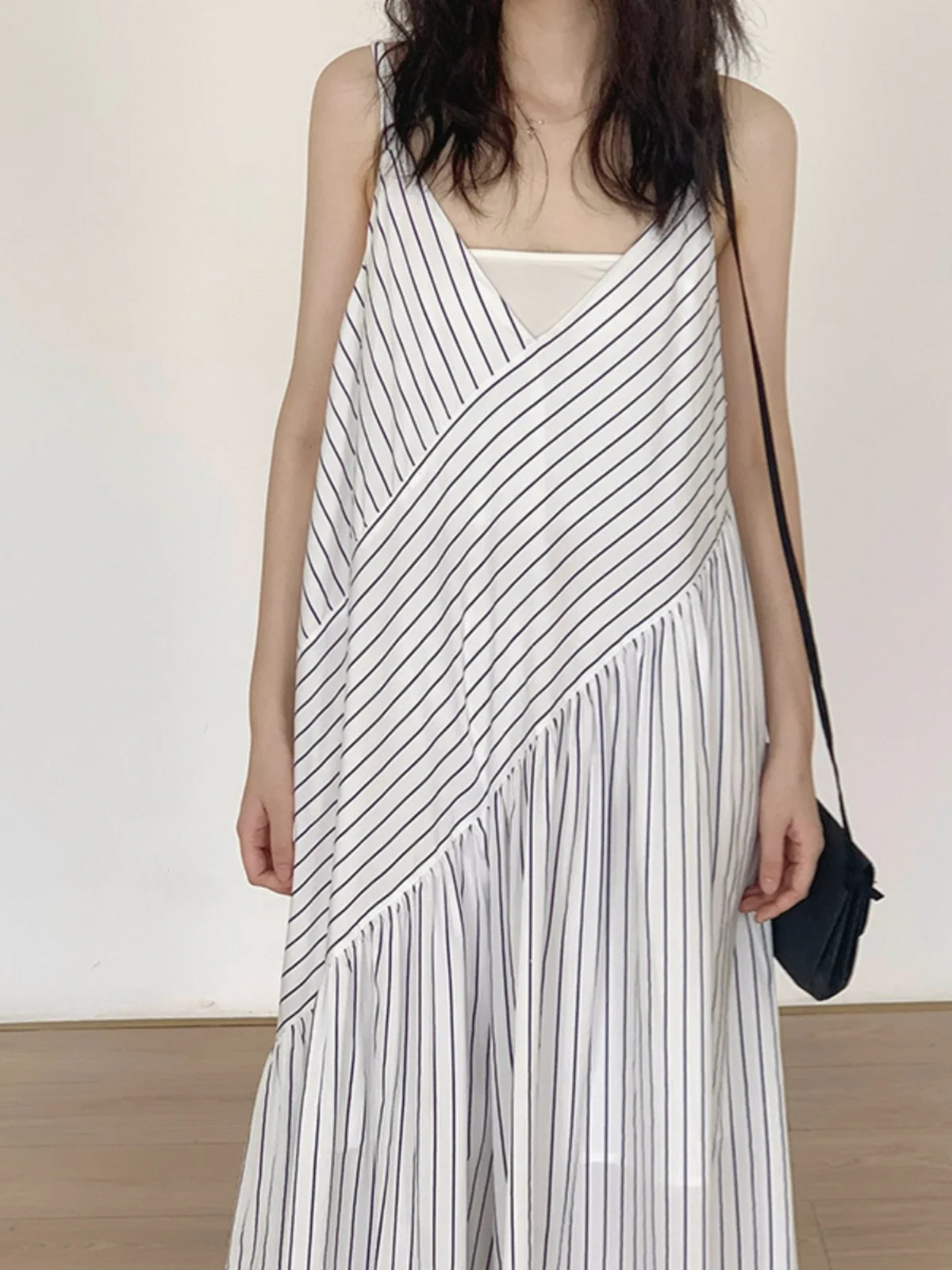 

Wide Leg Pants Lazy Sle Onesie Dr Striped Women's Loose Fit Four Seasons Casual High Waist Long Cotton Cargo Jumpsuit