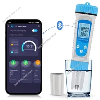 Smart Bluetooth Water Quality Tester Multifunction 6 in 1 PH/EC/TDS/Salinity/S.G/Temp Meter APP Control Water Detector for Pool