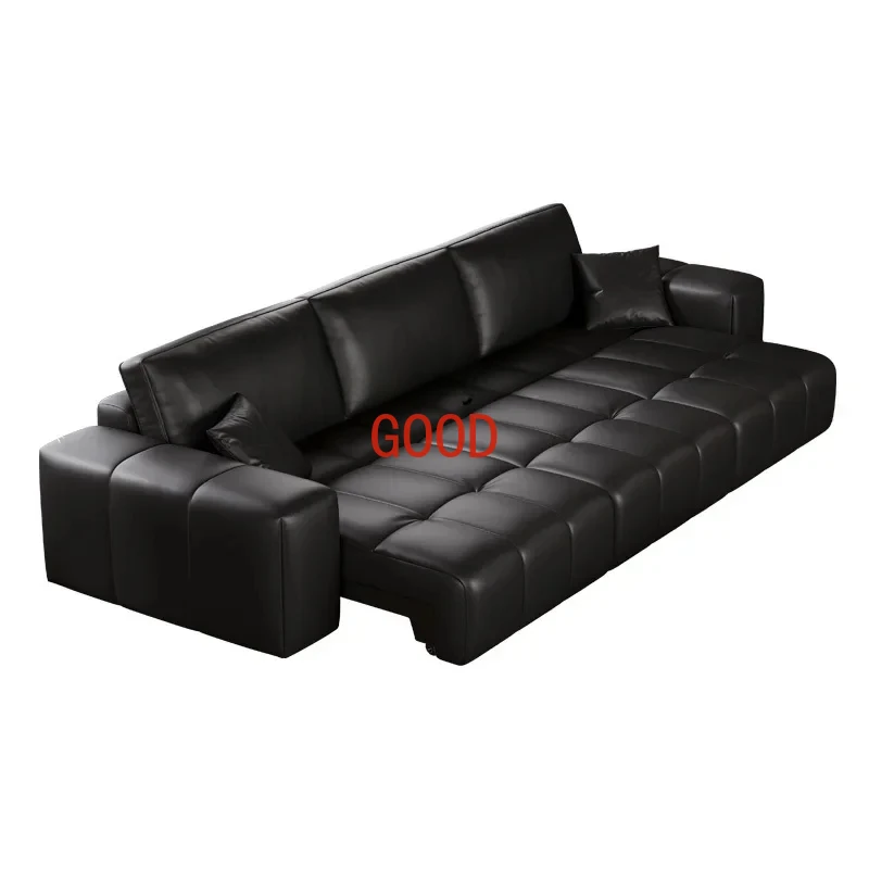 Диван из натуральной воловьей кожи в средневековом стиле, Электрический Выдвижной регулируемый диван для гостиной, многофункциональный диван-кровать с нулевой стеной