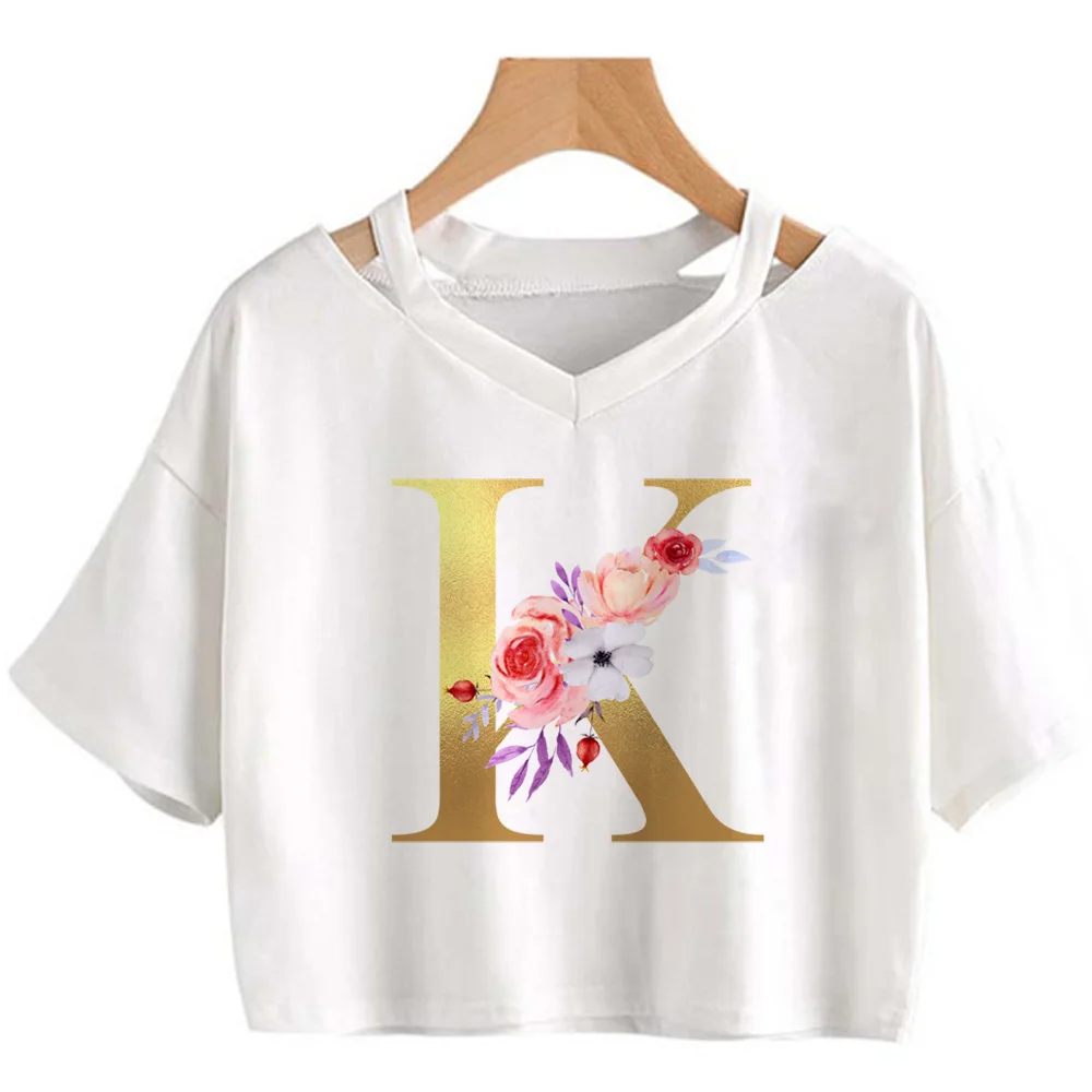 

Alphabet A-z t-shirts women Japanese anime tshirt female funny manga harajuku clothes