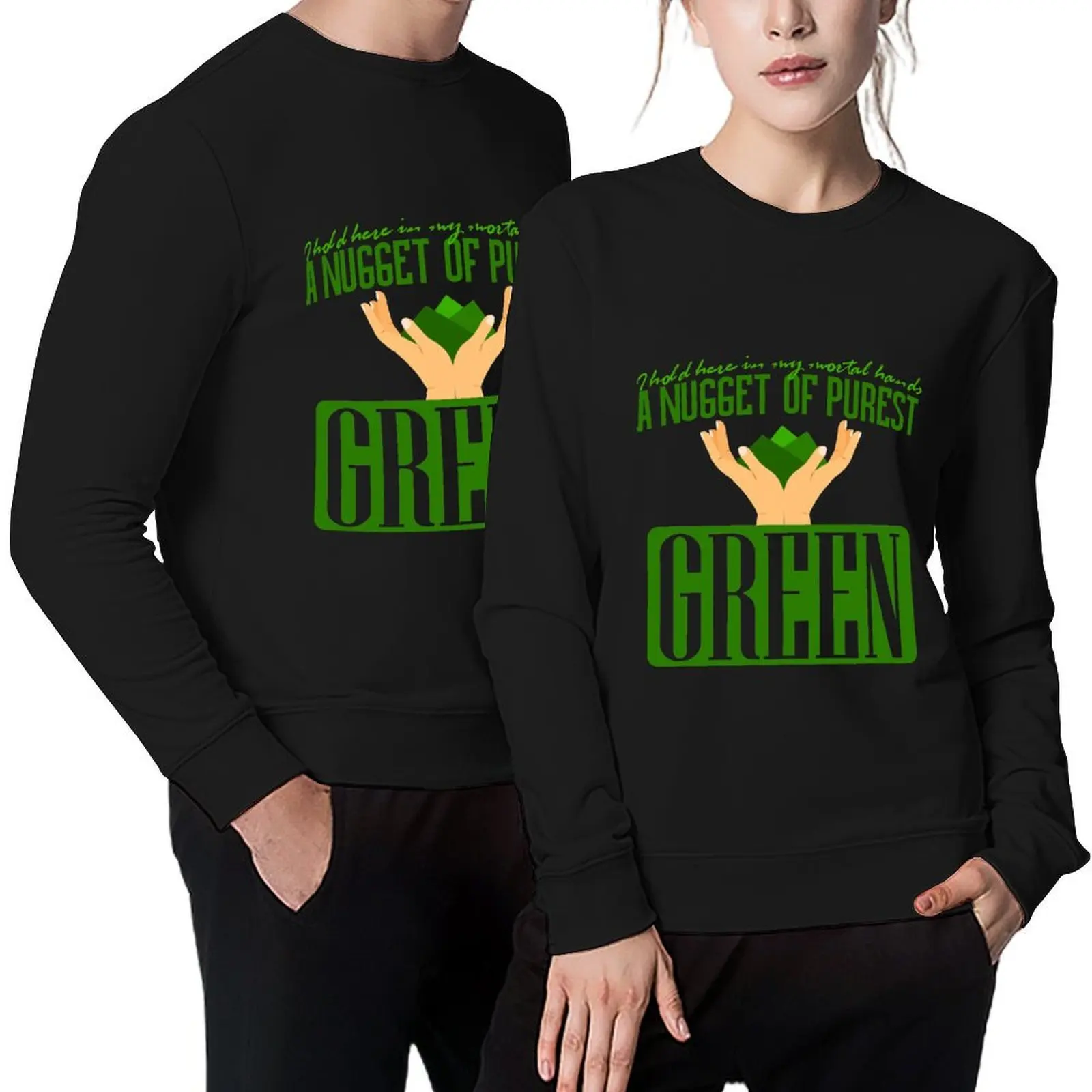 

A Nugget of the Purest Green Pullover autumn men wear autumn new products men's clothing sweatshirts