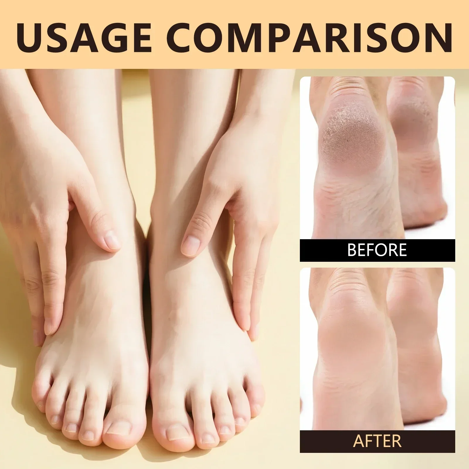 Bastão hidratante para pés e mãos, 40g, óleo de coco, manteiga de karité, absorção rápida, não gorduroso, cuidados com a pele seca para mãos e pés ásperos