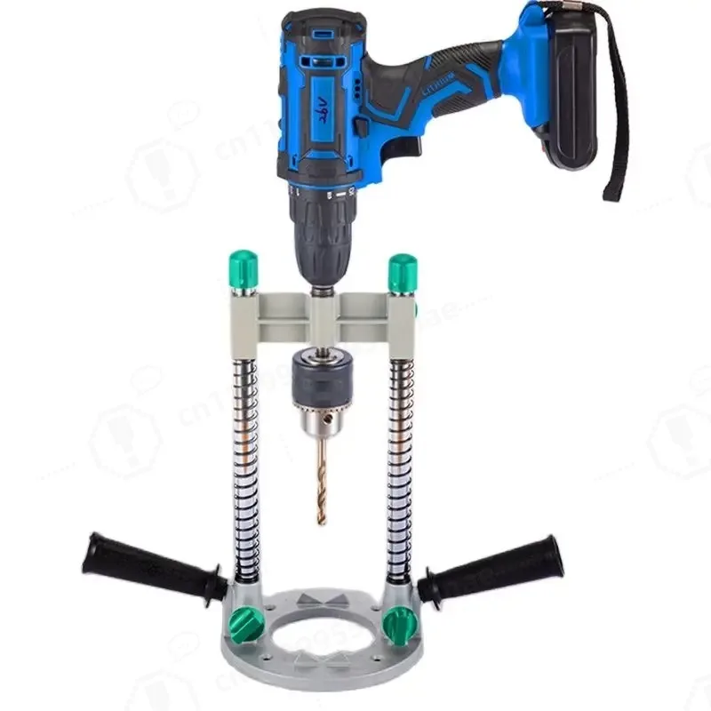90° Adjustable Rotary Electric Drill Guide Bracket with Drill Chuck, Mini Woodworking Bench Drilling Holder