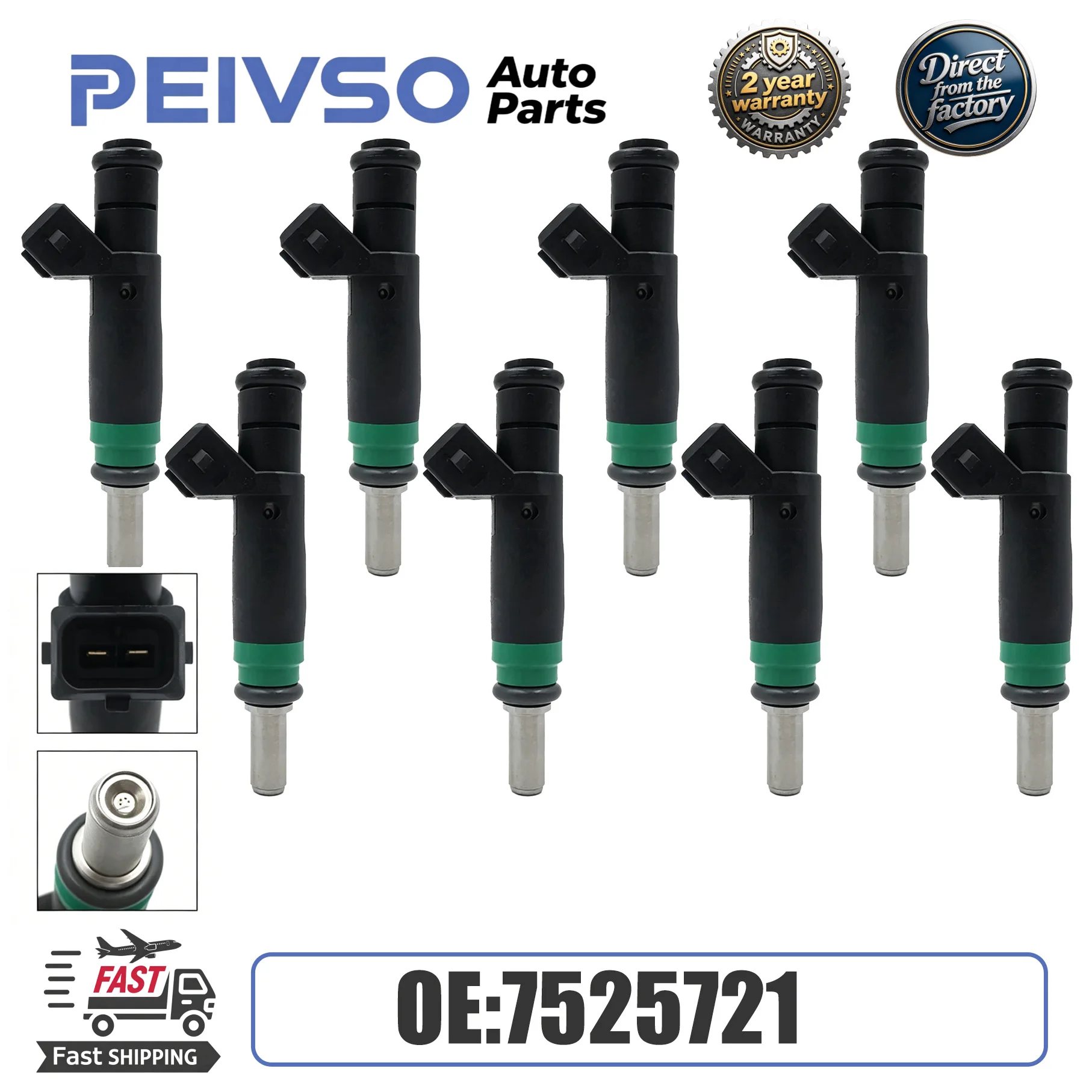 8PCS 13647525721 7525721 Fuel injector for BMW 745Li/745i 2004~2005 645Ci 2004-2010 545i 2004 4.4L V8 Car Accessory