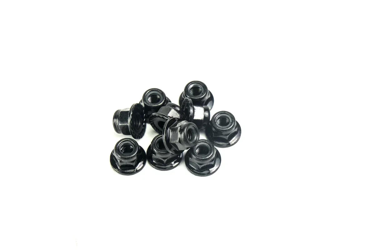 10PCS M5 Aluminum Motor Screw Nuts Nylon Insert Self Lock Flange Nut CW
