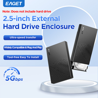 Eaget 2.5'' SATA III Hard Drive Disk USB 3.0 Drive up to 490MB/s External Hard Drive Enclosure for Desktop Laptop Router TV PS4