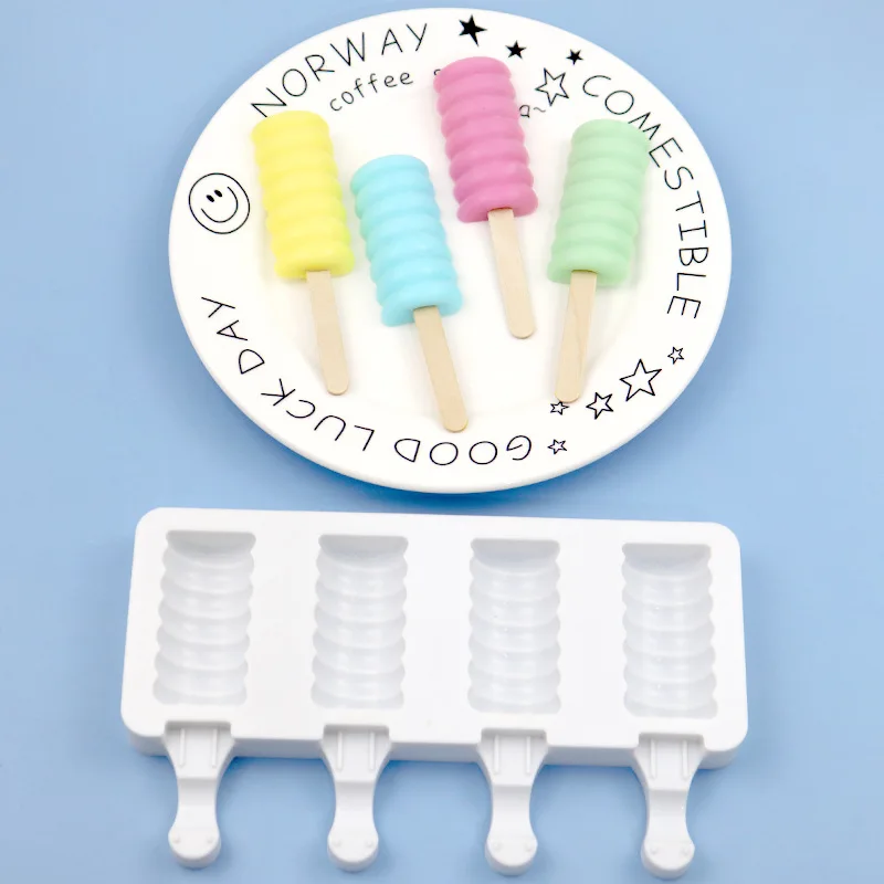 4 consecutive small spiral popsicle molds DIY creative popsicle molds without sticks food grade silicone