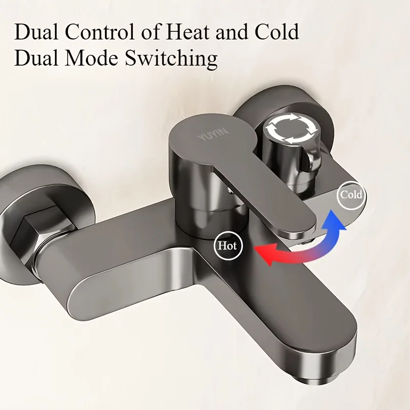 

1 dual-mode shower faucet, wall mounted mixer, shower kit with dual control of hot and cold, including installation hardware