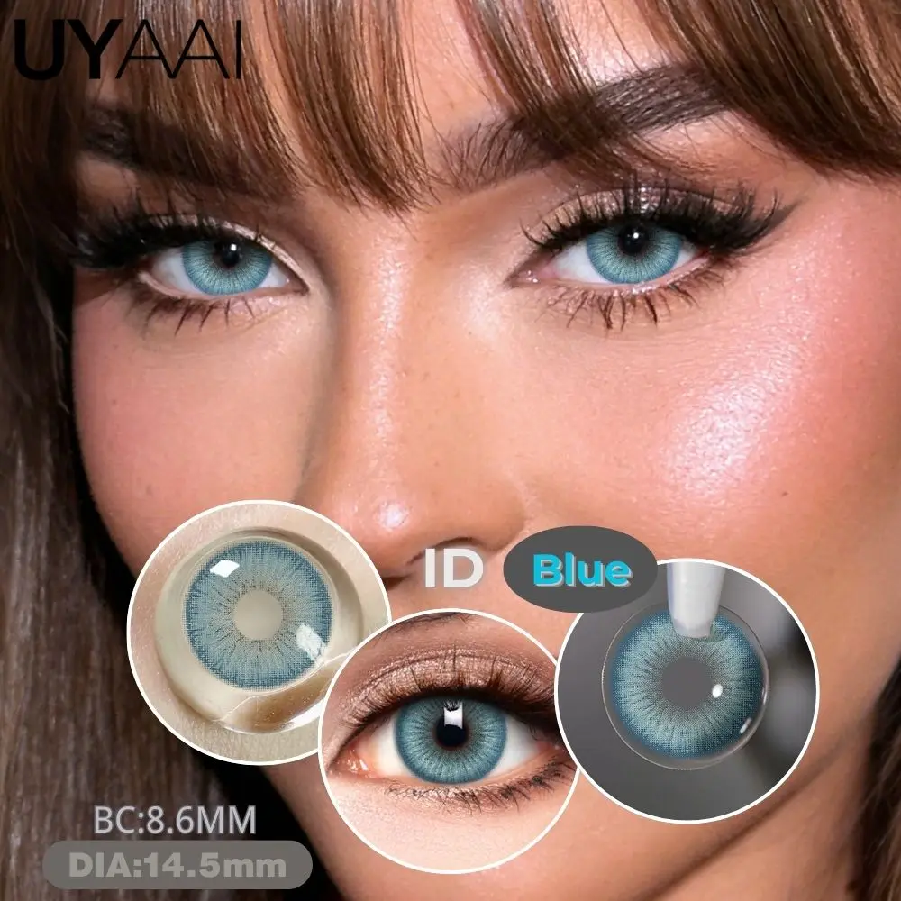 UYAAI Kontaktlinsen, Schönheitsfarbkontaktlinsen, blaue Augenfarblinsen, natürliche schwarze Linsen, Damen-Accessoires, natürliche Kontaktlinsen