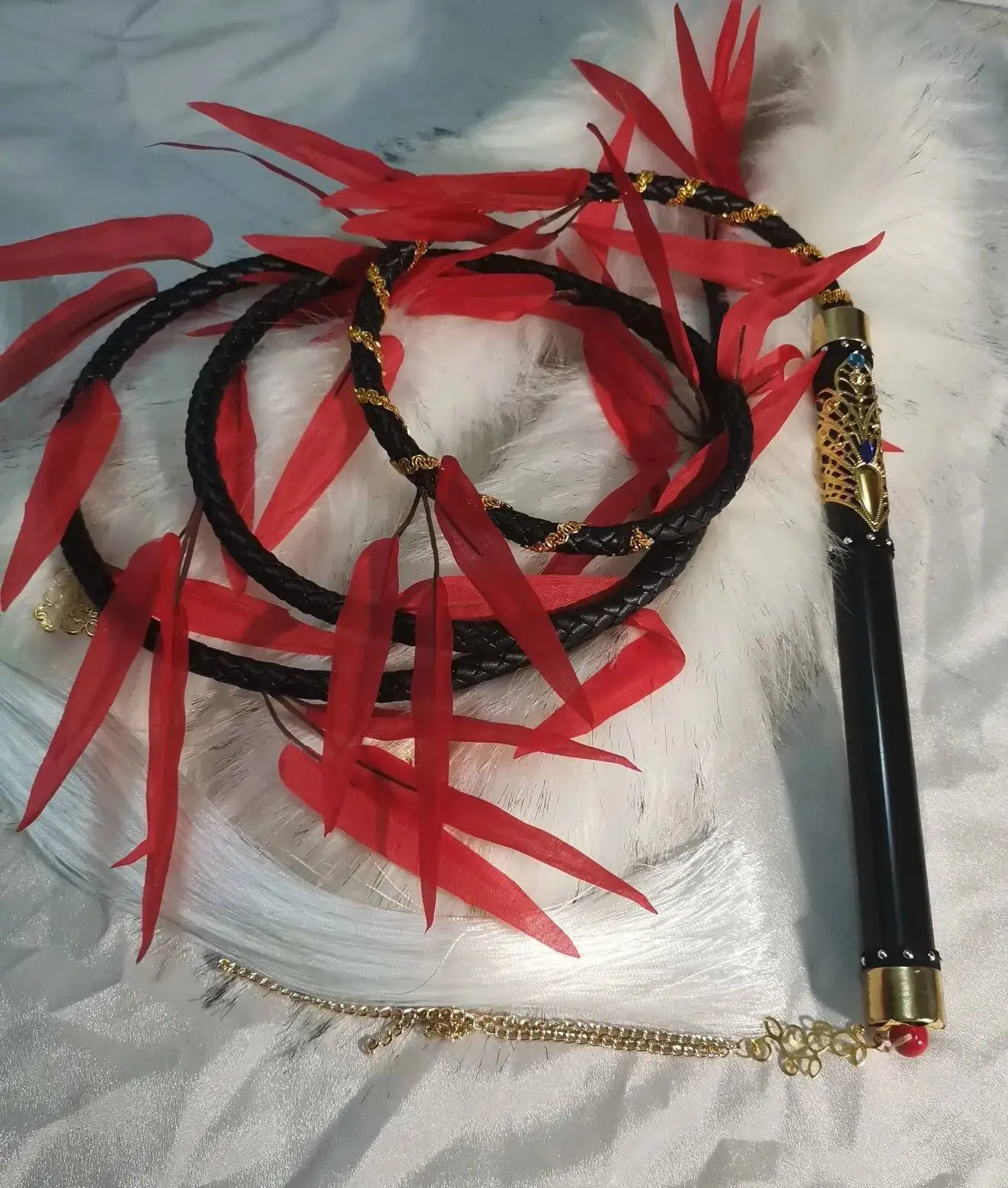 New Mo Ran Cosplay Ghost Props Chinese Novel Erha and His White Cat Shizun Whip Chu Wanning Tian Wen Costume Accessory