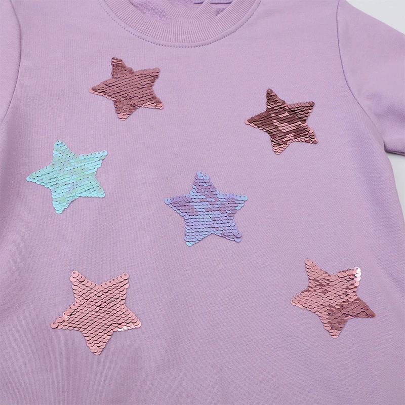 Little maven 2024  Dress for Girls Long Sleeves Cartoon Stars Mesh Dress Cotton Autumn Spring Casual Clothes Lovely for Kids