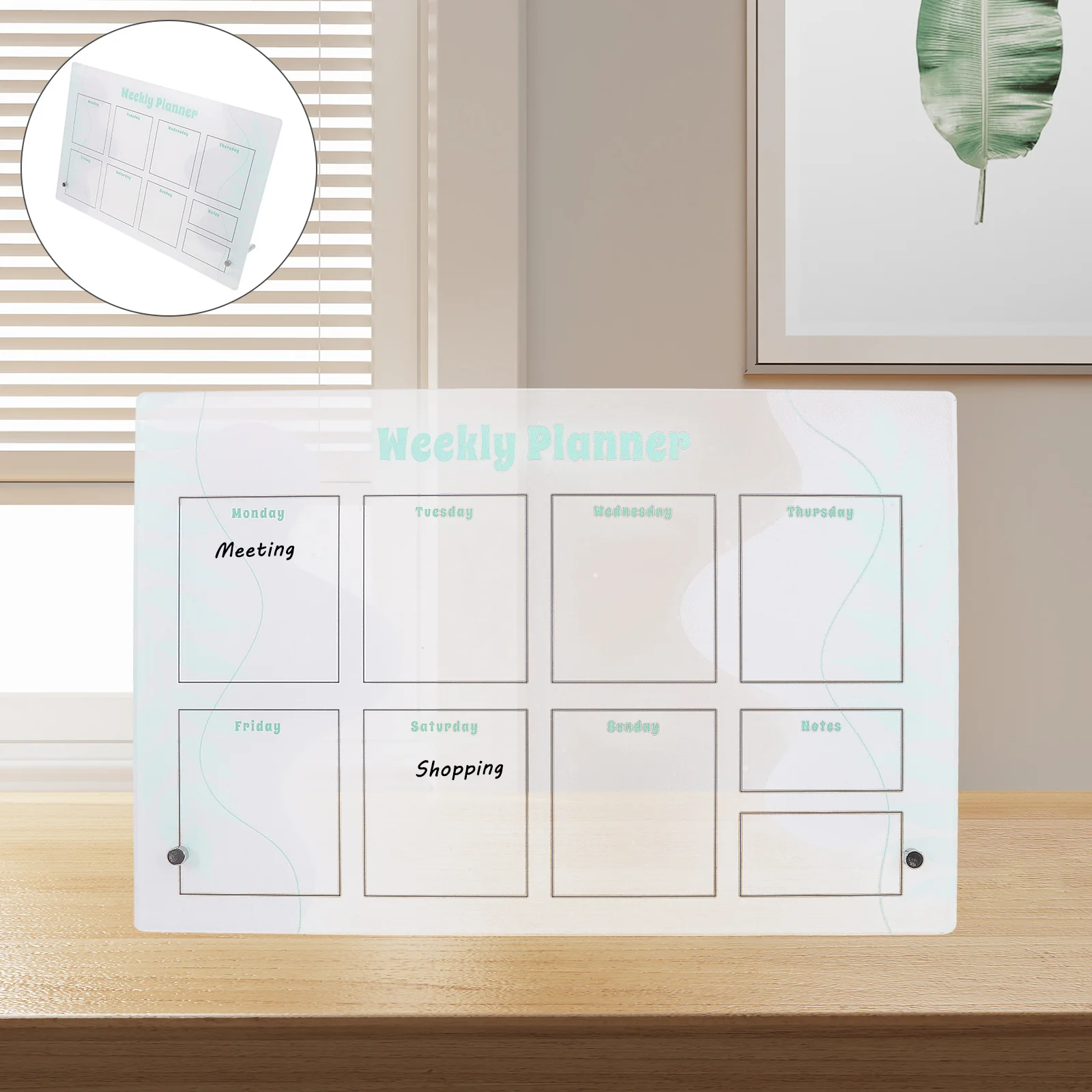 

1Set Desktop Memo Board Dry Erase Monthly Planner Magnetic Wall Mountable Wipes Easily Reusable Home Office Dry Erase Boards