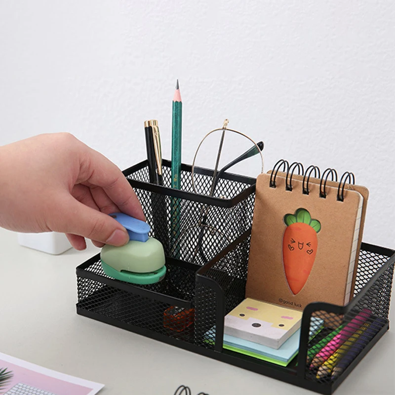 Multifuncional Pen Holder, Criativo Metal Ferro, Caixa De Armazenamento De Arte, Papelaria Estudante, Desktop, Escritório