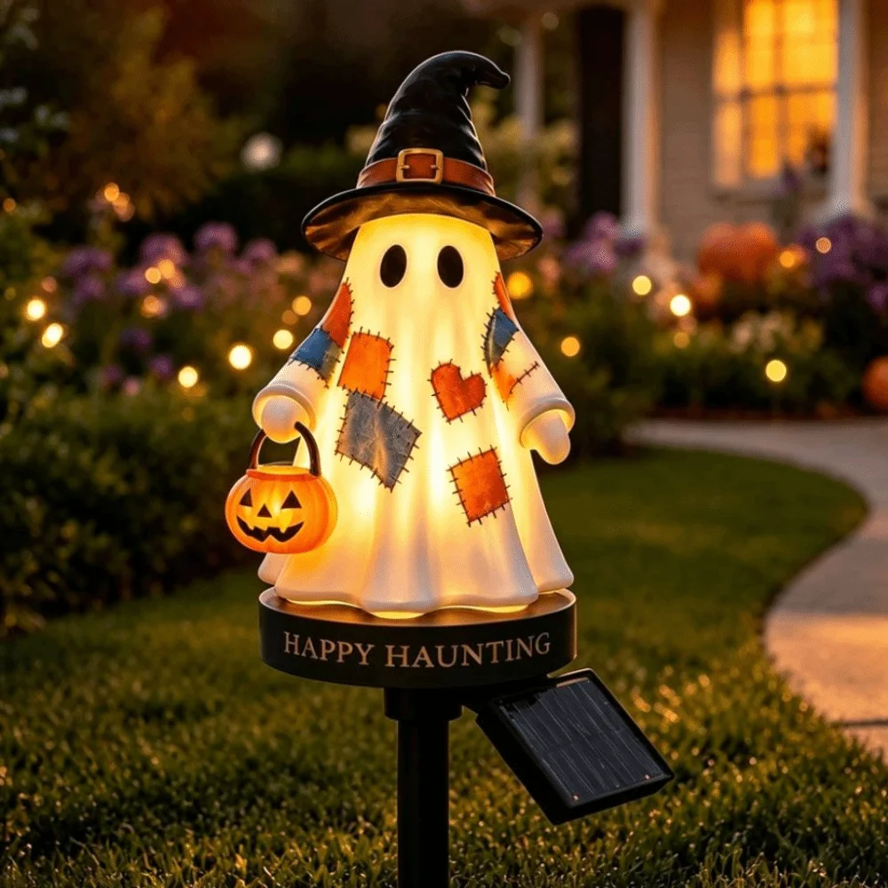 Waterproof Solar Garden Stake Lights LED Garden Light Solar Spike Light Solar Path Light Auto On/Off Ghost Shape