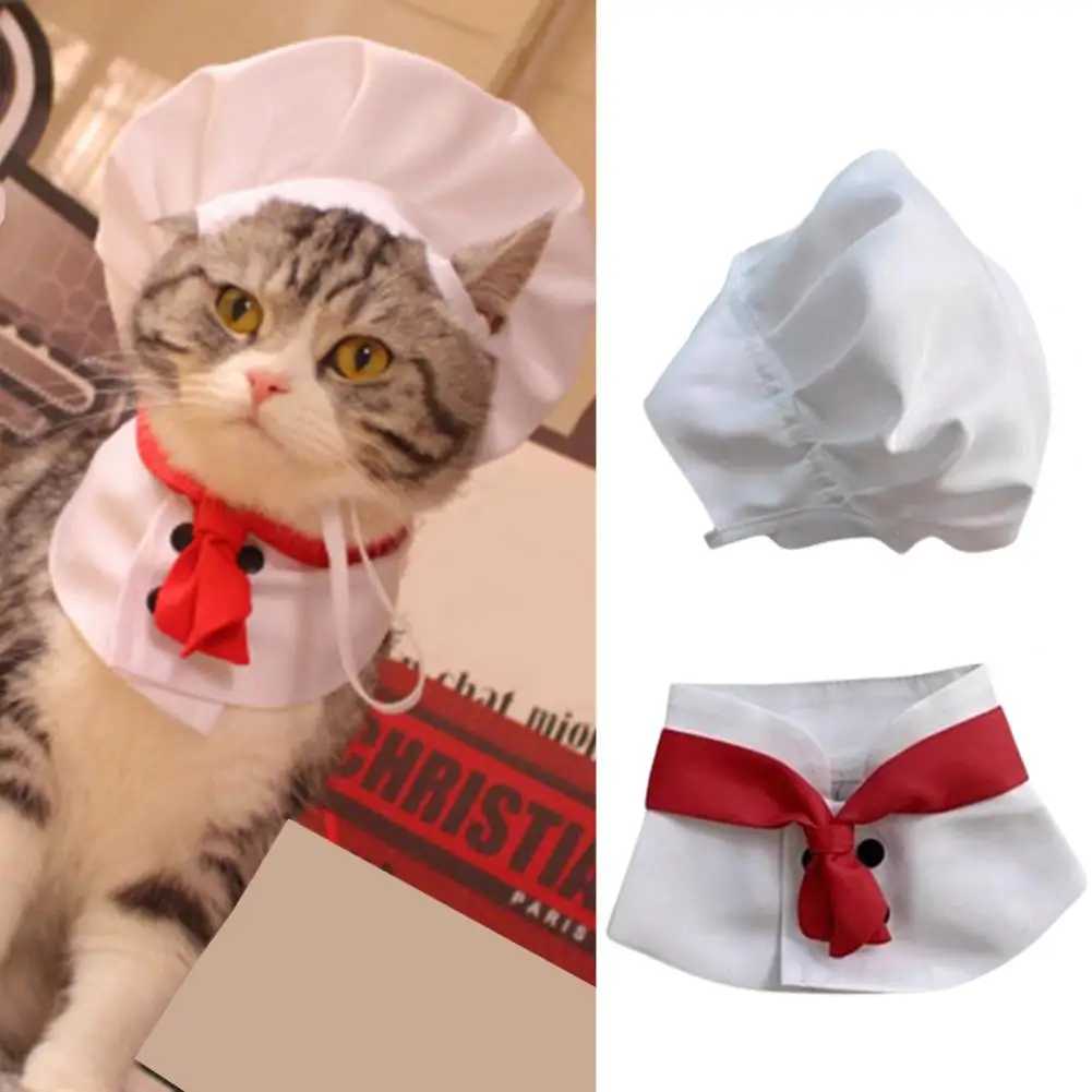 1 Set Pet Hat Soft Buckle Adjustment Funny Comfortable Attractive Dress Up Polyester Chef Appearance Pet Transformation Costume