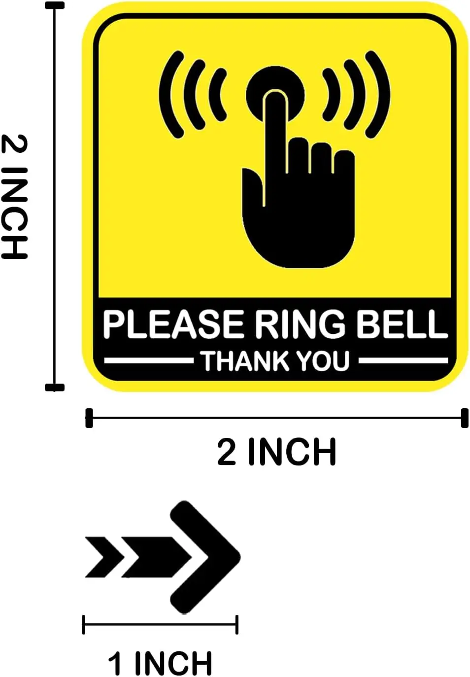 4장 작은 '벨을 울려주세요' 스티커, '벨을 울려주세요' 문벨 야외용 작은 표지판, 화살표 스티커가 있는 야외용 표지판