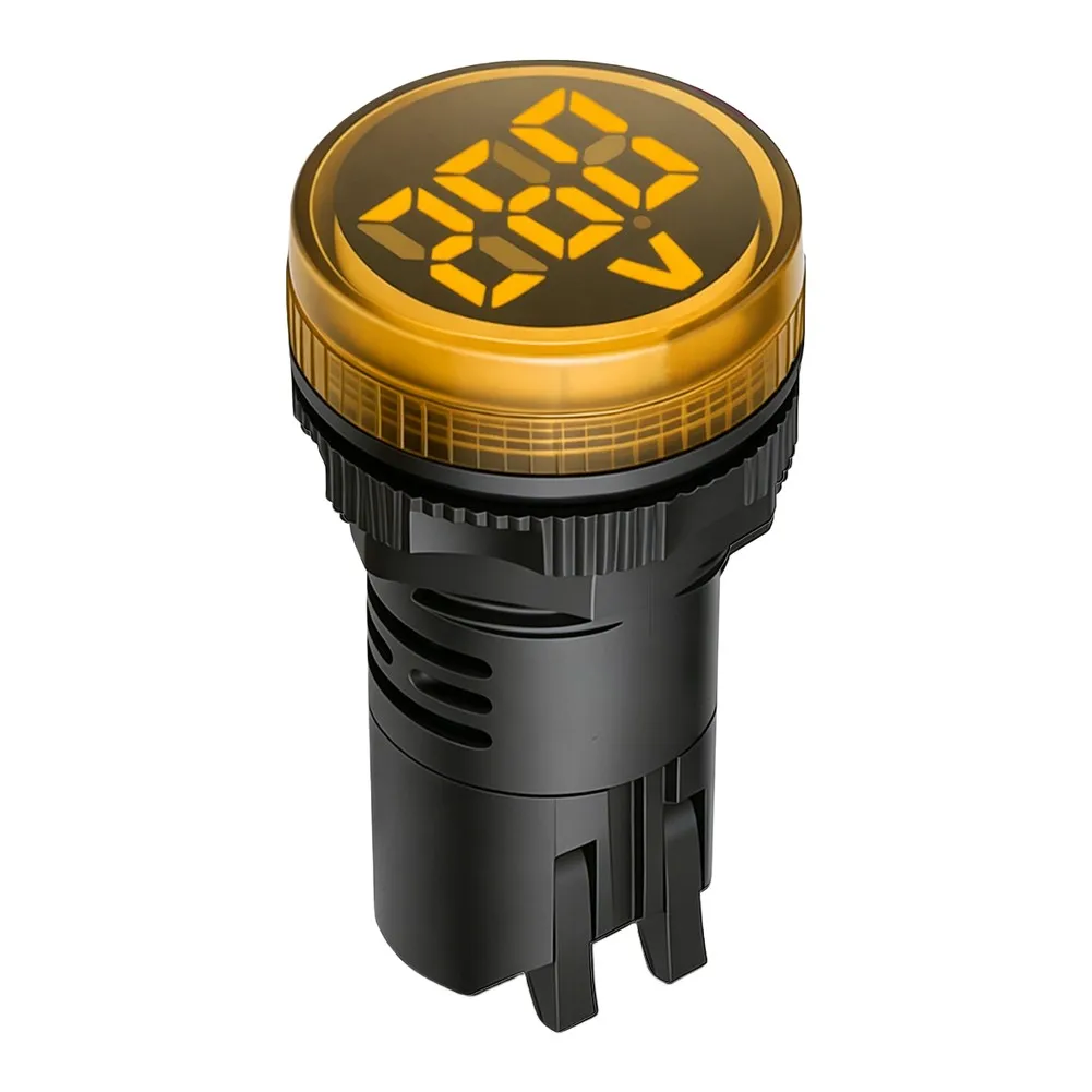 22mm Round AC Voltage Meter 50-500V High Brightness LED Display Quick Connect Panel Voltmeter For Electrical Equipment Testing T